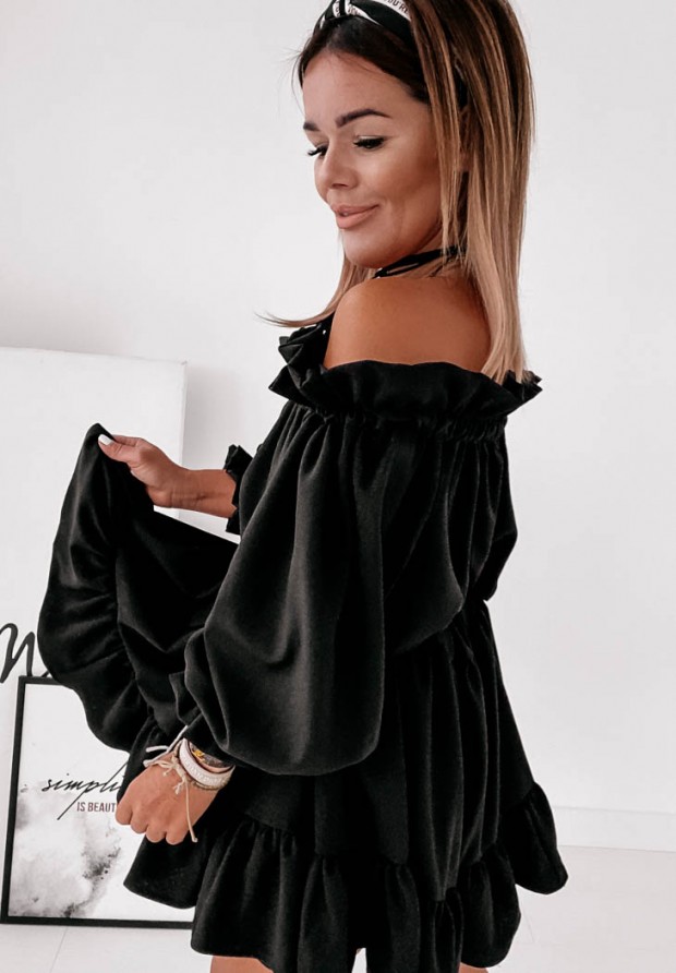 Minikleid im spanischen Stil Claire Schwarz