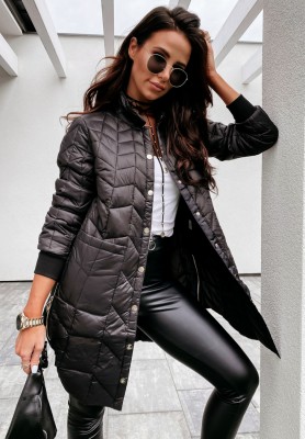 Steppmantel mit Reißverschlüssen Trish Schwarz