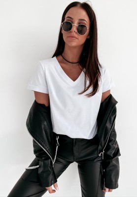 T-shirt with heart neckline Lauren white