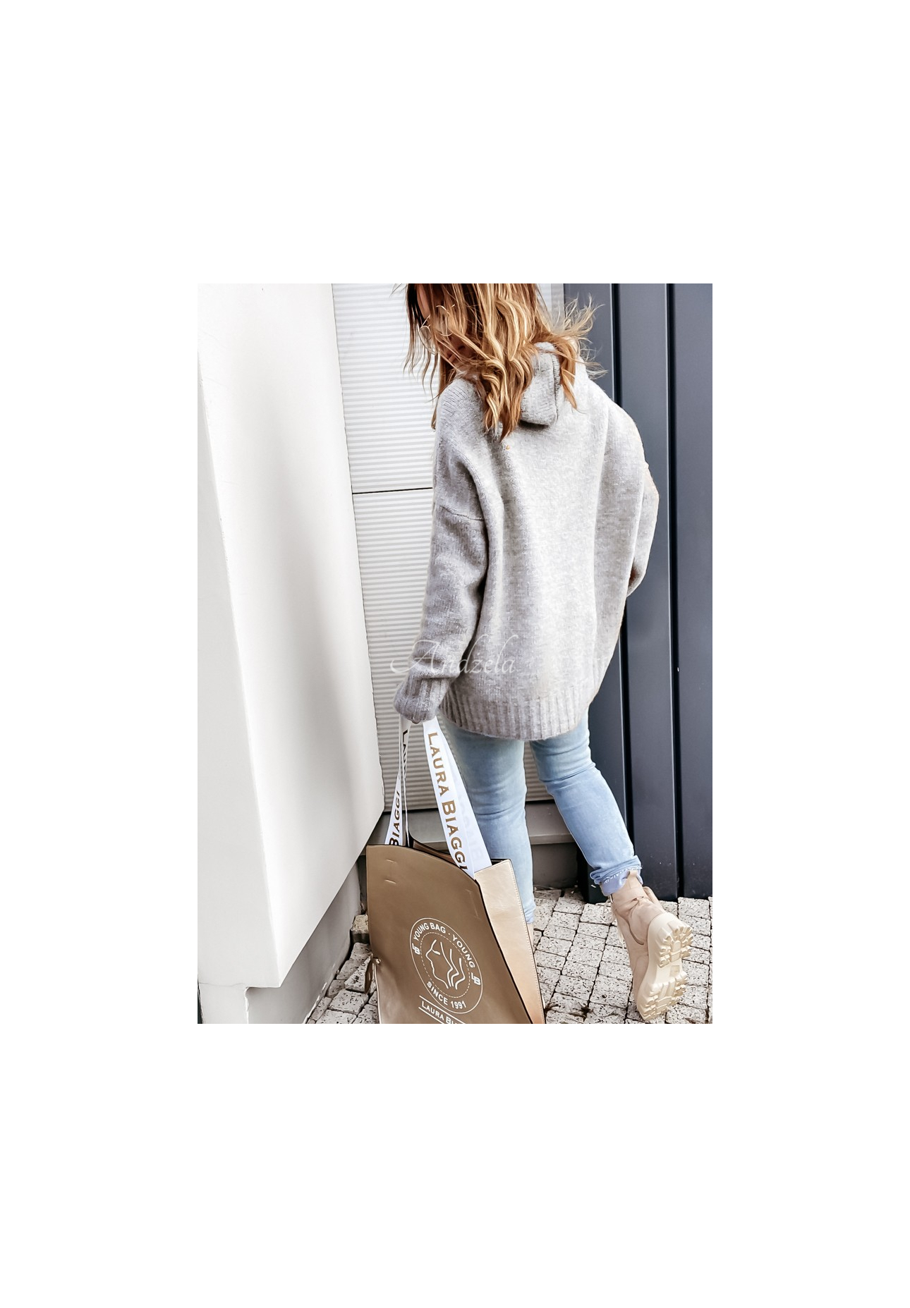 Oversize-Kapuzenpullover Carra Grau