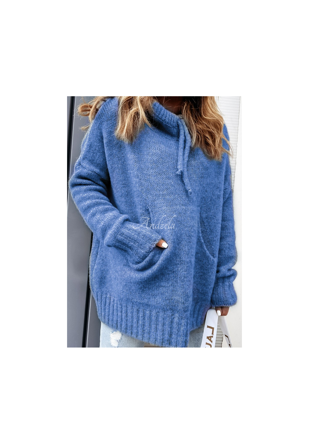 Oversize-Kapuzenpullover Carra Blau