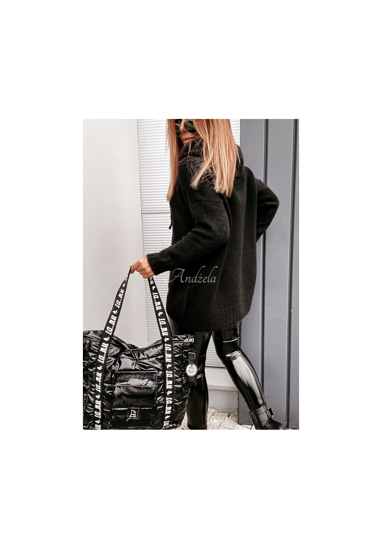 Oversize-Kapuzenpullover Carra Schwarz