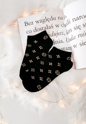 Lange Socken LV Seam Schwarz - Andżela Online Shop