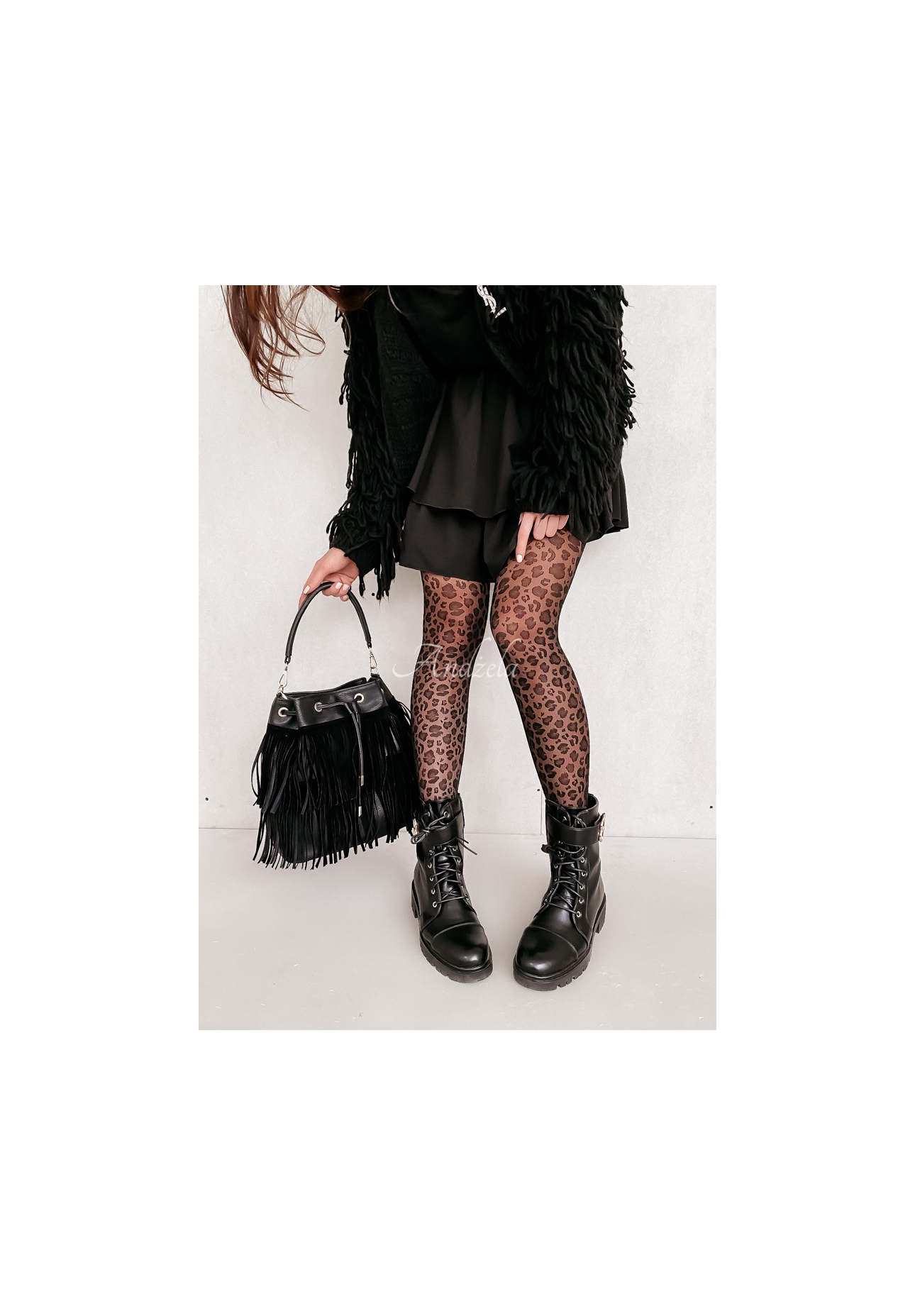 Strumpfhose mit Leopardenmuster Caty 20 DEN Schwarz