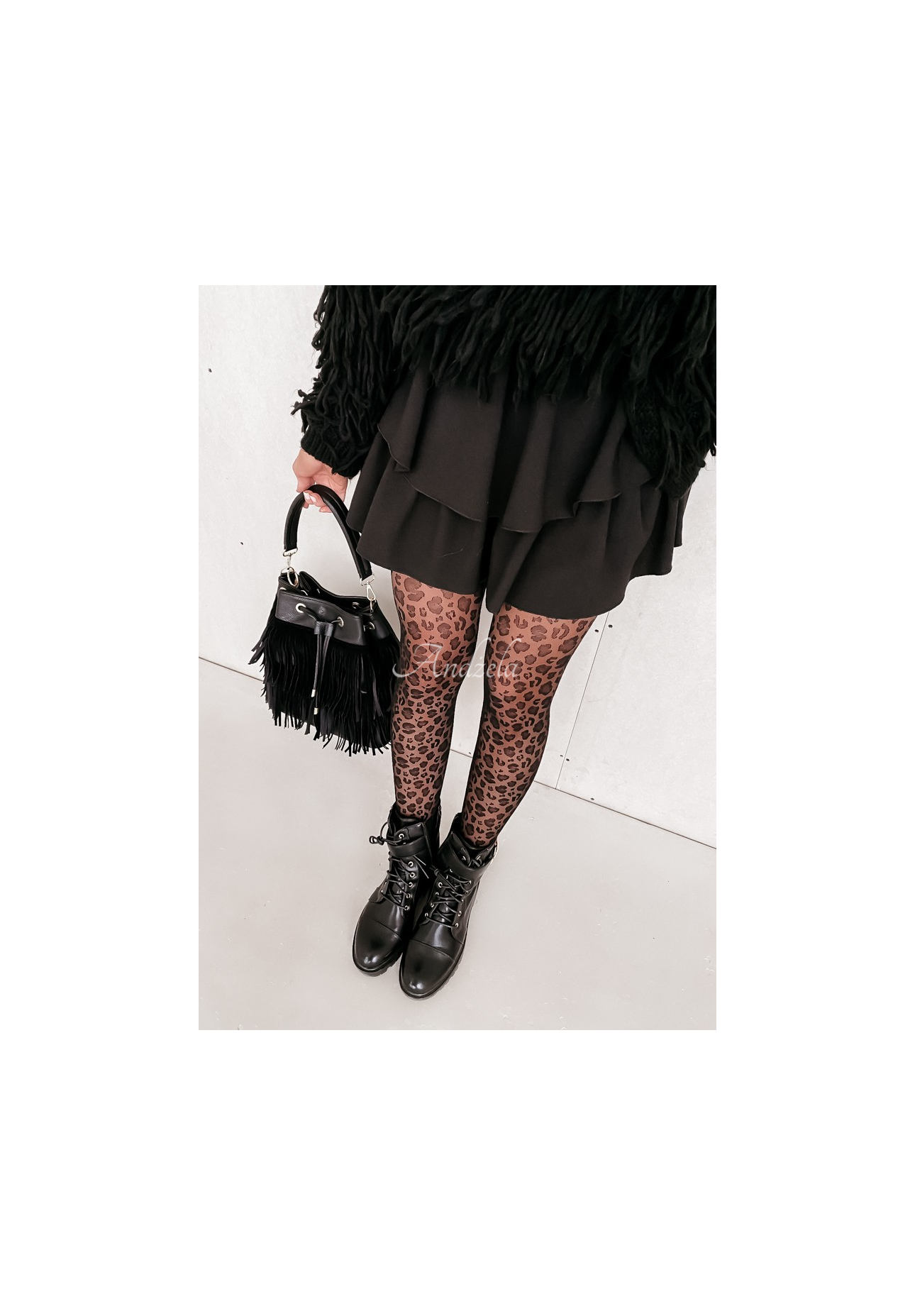 Strumpfhose mit Leopardenmuster Caty 20 DEN Schwarz