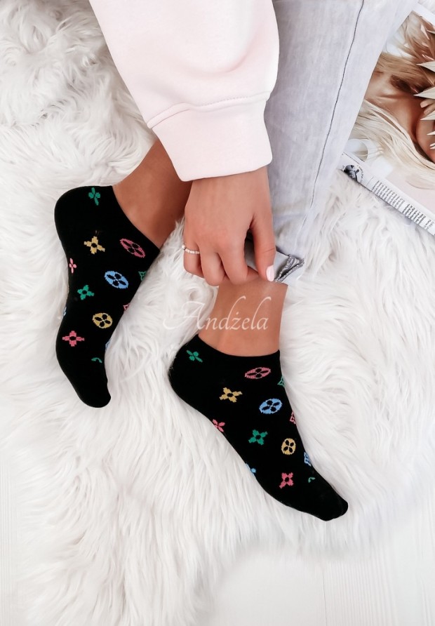 Kurze Socken mit Muster Loui Color Schwarz