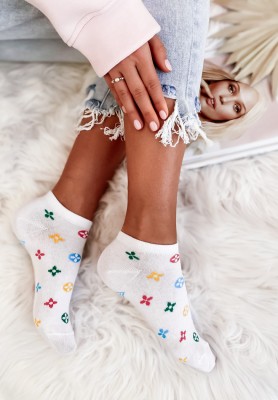 Loui Color short patterned socks white
