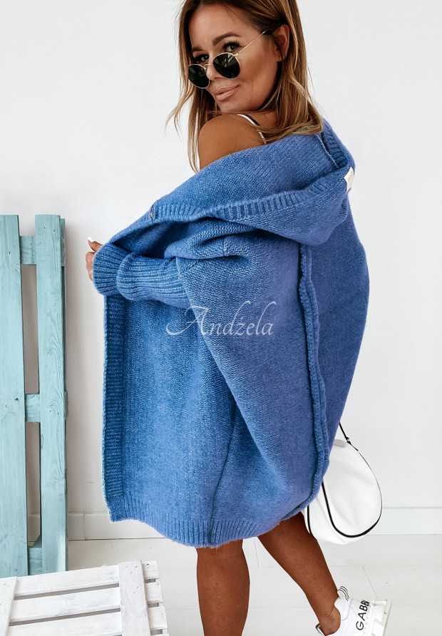 Lange Strickjacke oversize mit Kapuze und Wolle Montevista Jeans