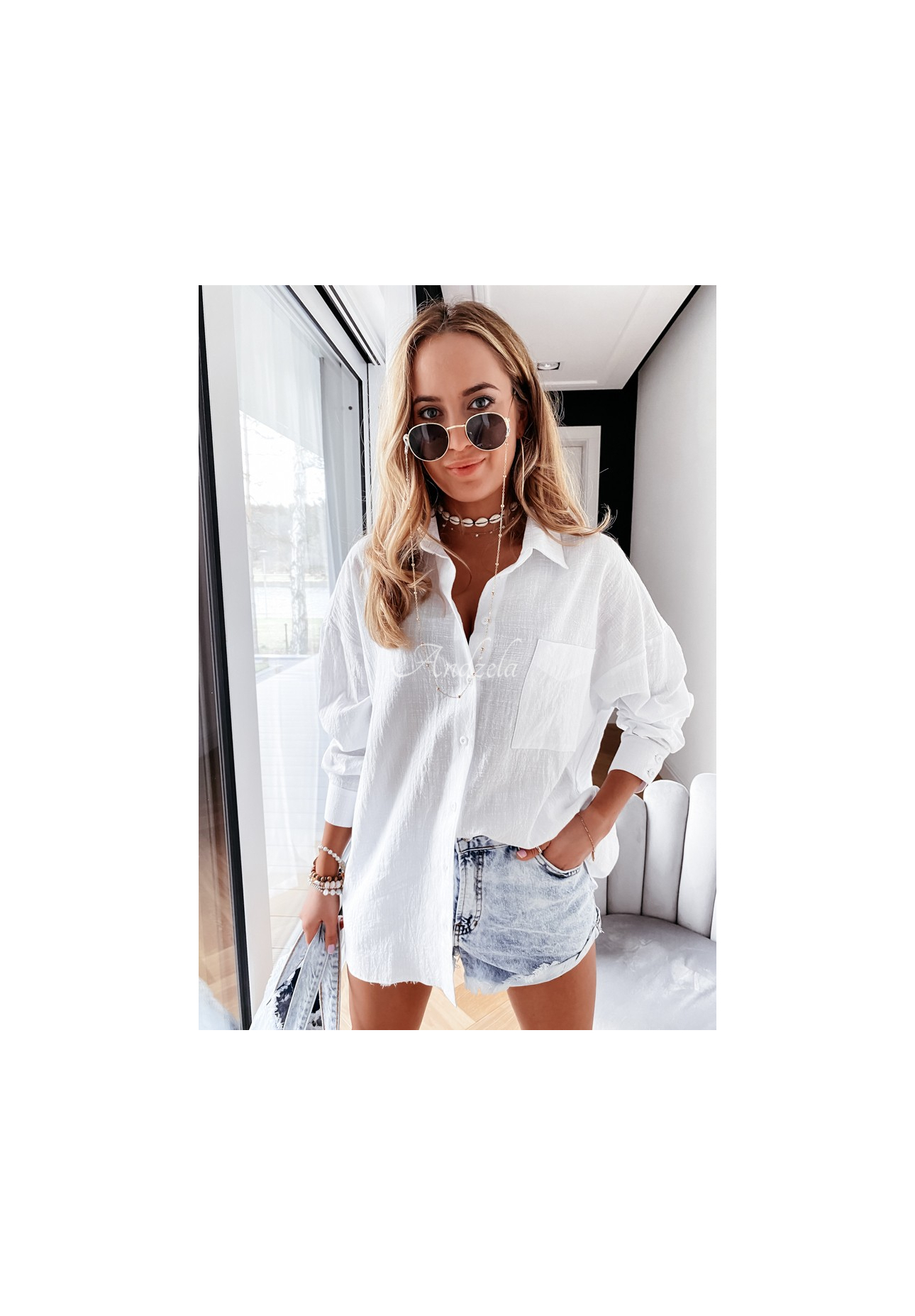 Musselin-Hemd Dicerca Weiß