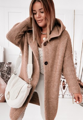 Lange Strickjacke mit Kapuze Giorgio Camel