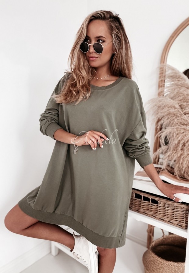 Langes Oversize-Sweatshirt Ronda Khaki
