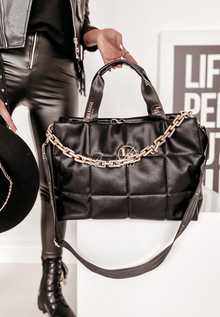 Quilted handbag with chain Purella black