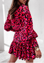 Kleid Asla Leopardenmuster Hearts Pink&Red