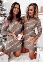 Świąteczna sukienka sweter Merry mokka