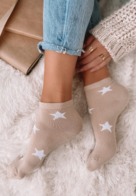 Kurze Socken mit Muster Cosmos Beige