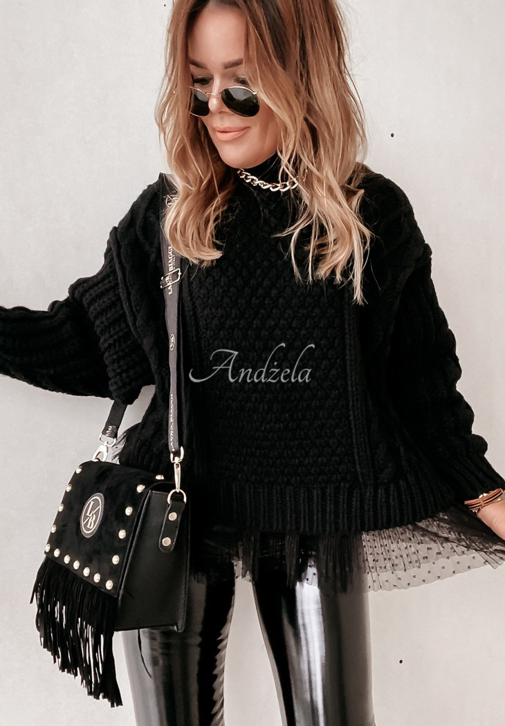 Sweater with tulle trim Cocomore Molly black