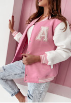 Sweatshirt bejsbolówka Ambrin biało-różowa 