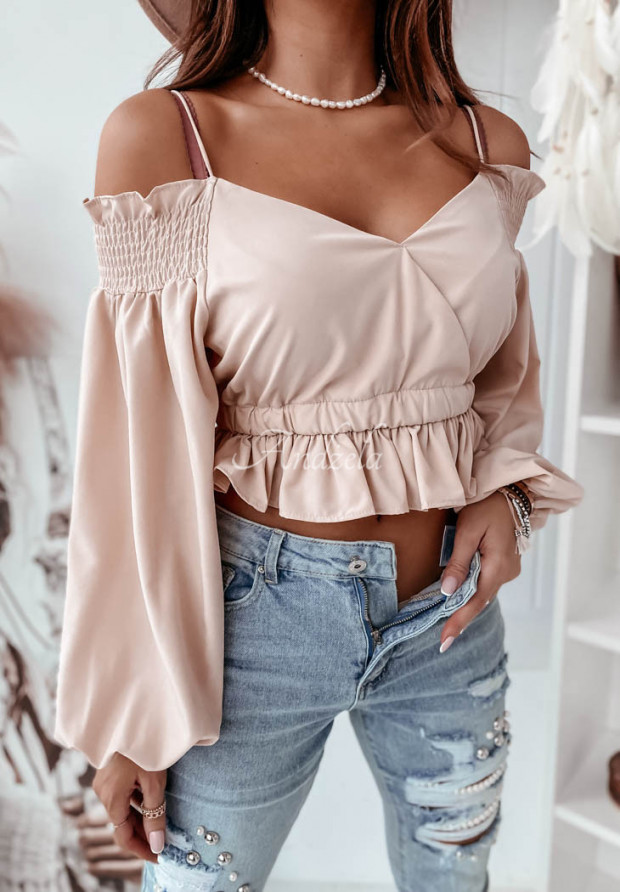 Kurze Carmenbluse Puerta Nude