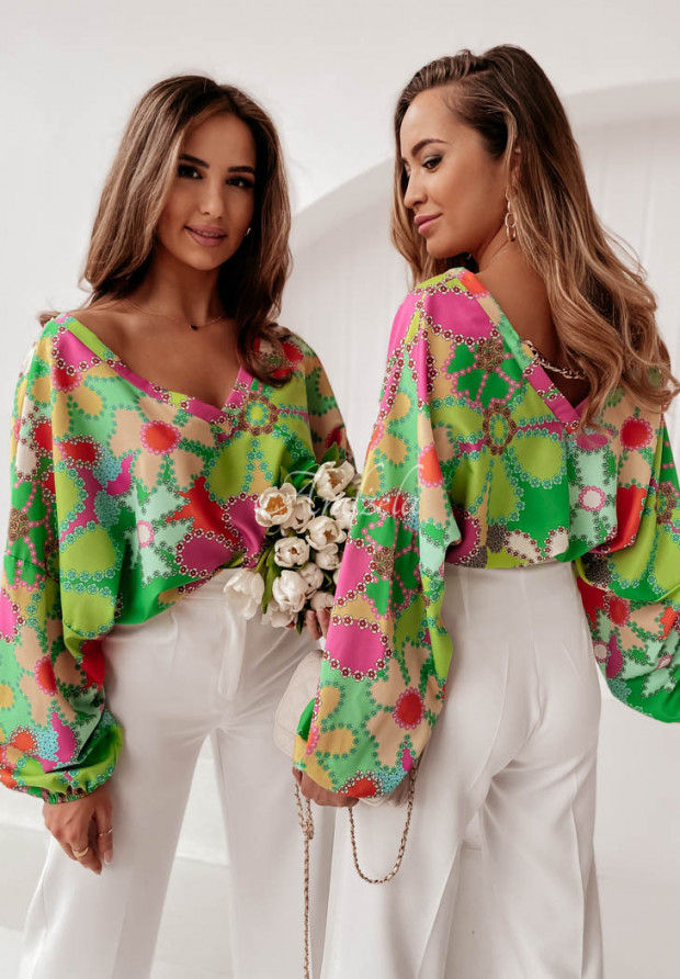 Bluse mit Kette Florala Grün