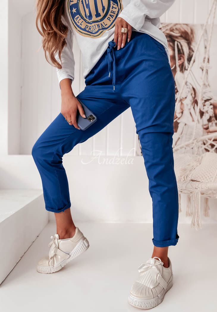 Wind cobalt fabric pants