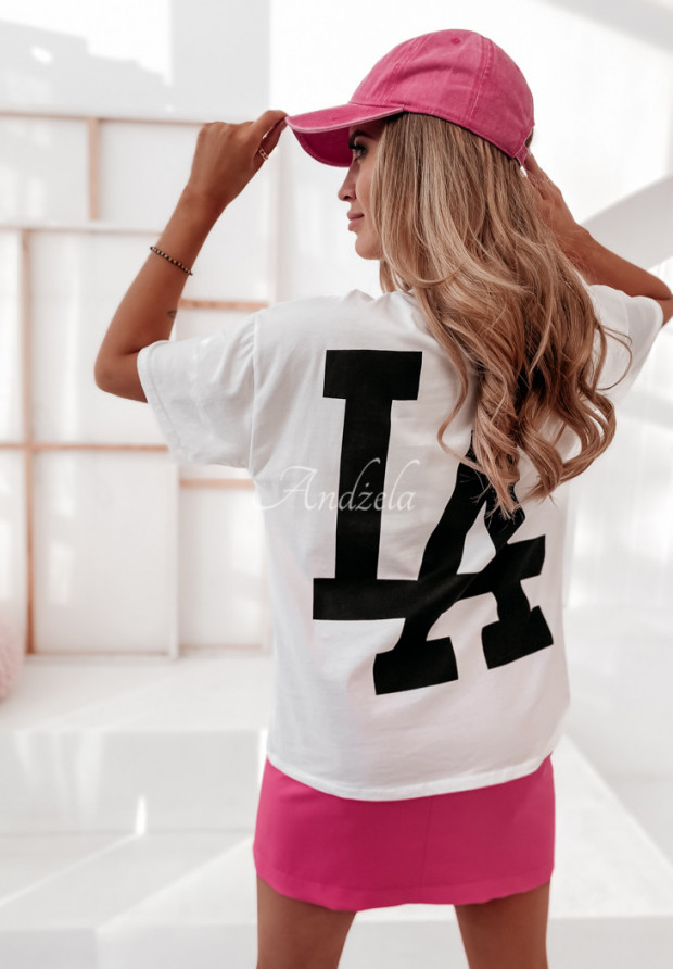 T-Shirt mit Druck LA Weiß
