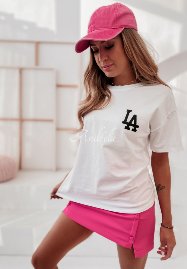 T-Shirt mit Druck LA Weiß