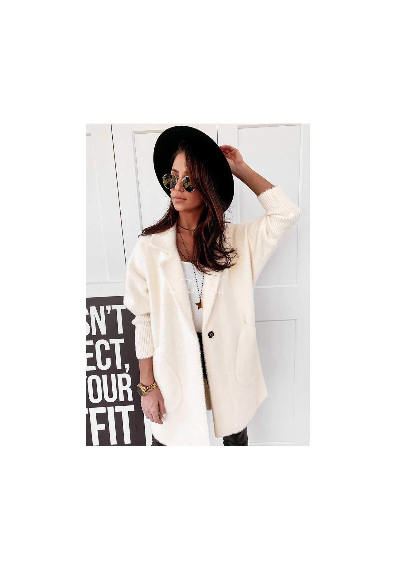 Mantel alpaka oversize Royal Ecru