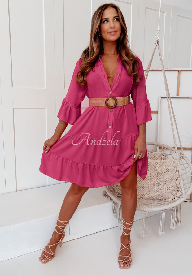 Oversize-Kleid mit Gürtel Kamaria Rosa