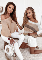 Sweter Paski Eldy White&Gold