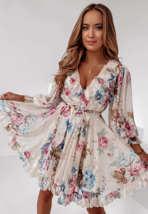 Kleid mit Blumenmuster Florisa Nude