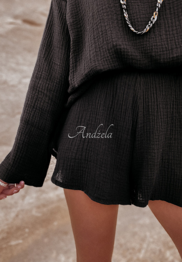 Musselin-Shorts Malta Schwarz