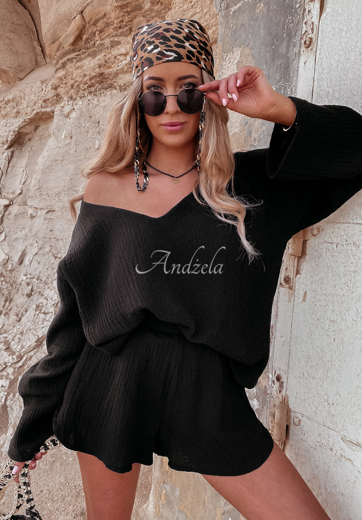 Malta muslin blouse black