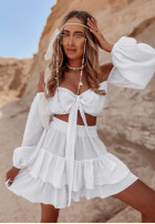 Muślinowa spódniczka z falbankami Sorrena biała