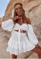 Muślinowa spódniczka z falbankami Sorrena biała