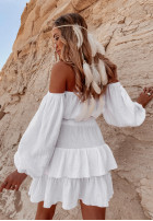 Muślinowa spódniczka z falbankami Sorrena biała