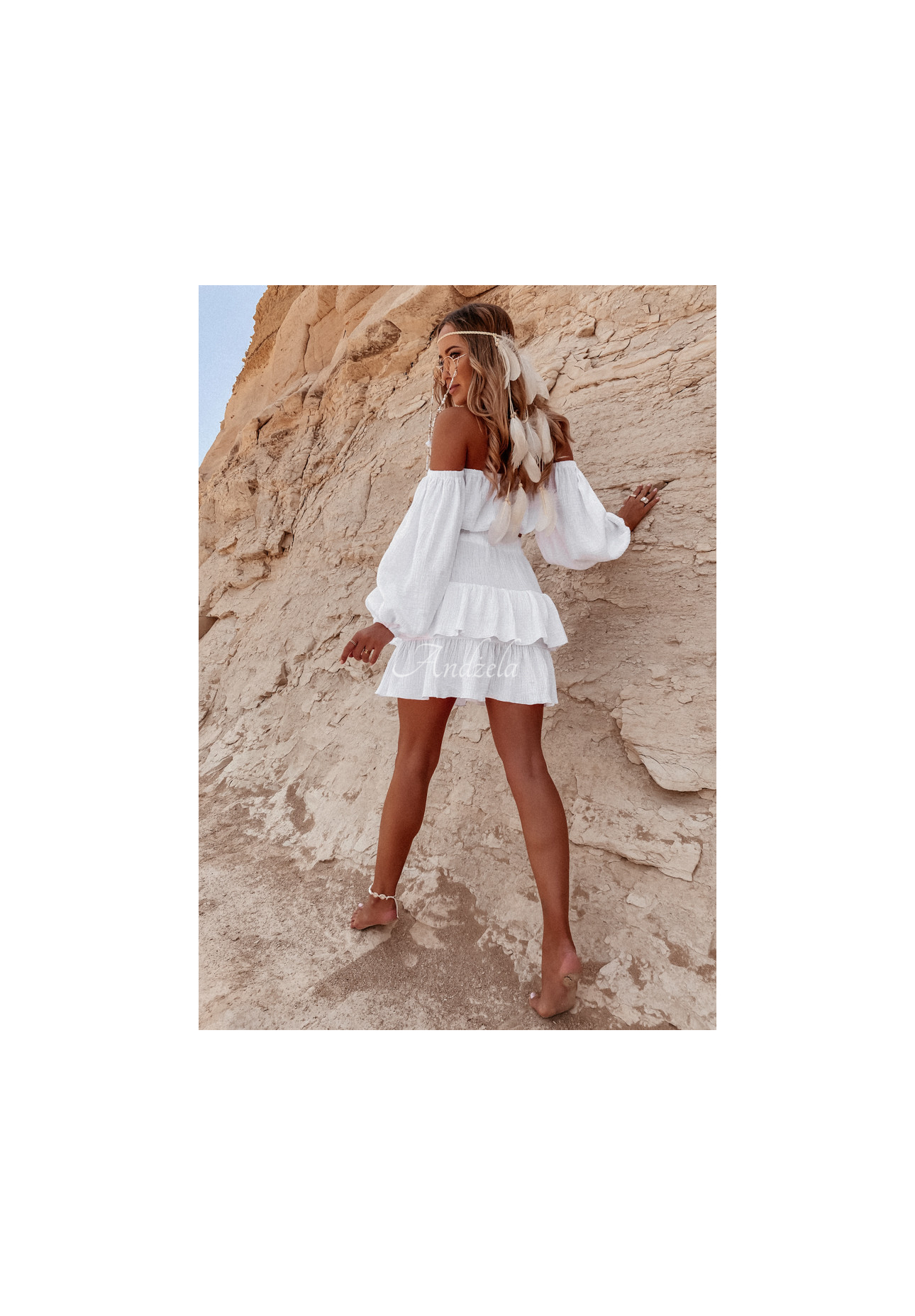 Musselin-Rock mit Rüschen Malta Weiß