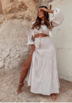 Muślinowa spódnica z rozcięciem Santiago nude