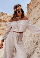 Muślinowa bluzka hiszpanka Malta beżowa