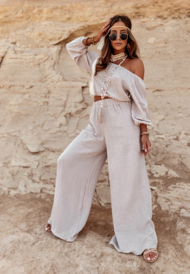 Muslin wide leg pants Malta beige