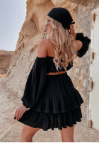 Muślinowa spódniczka z falbankami Sorrena czarna