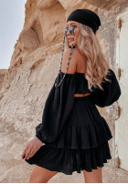 Muślinowa spódniczka z falbankami Sorrena czarna