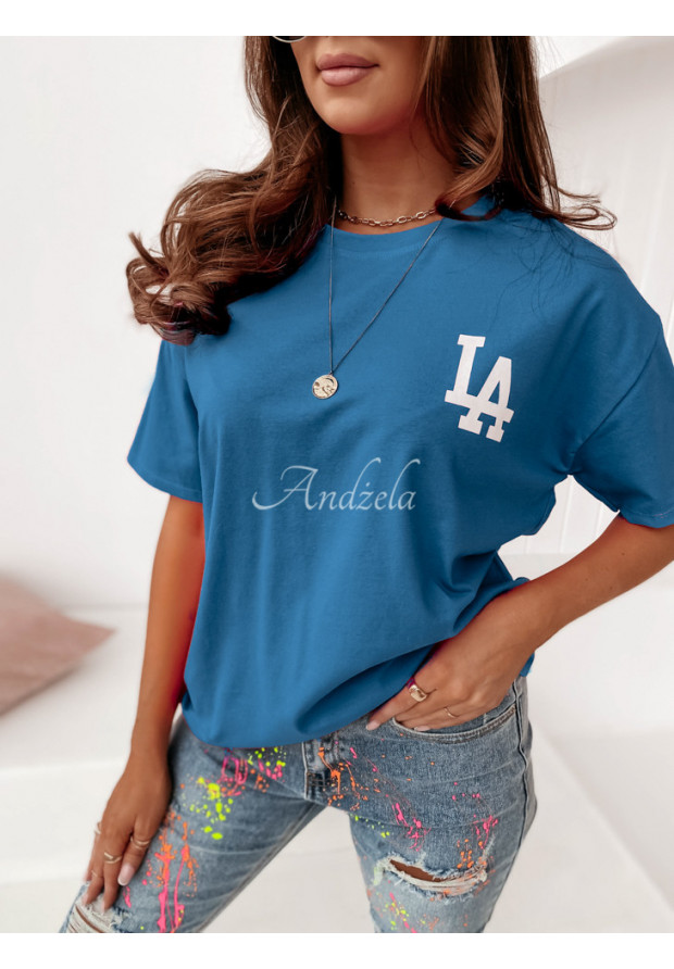 T-Shirt mit Druck LA Kobaltblau