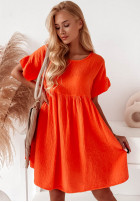 Muślinowa sukienka z falbankami Laguna pomarańczowa