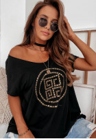 Bluzka oversize z aplikacją Detroit czarna