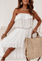 Asymetryczna sukienka hiszpanka La Ensenada biała