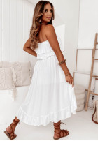 Asymetryczna sukienka hiszpanka La Ensenada biała