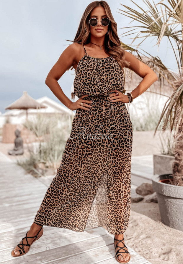 Gemustertes Kleid Meridiah mit Leopardenmuster