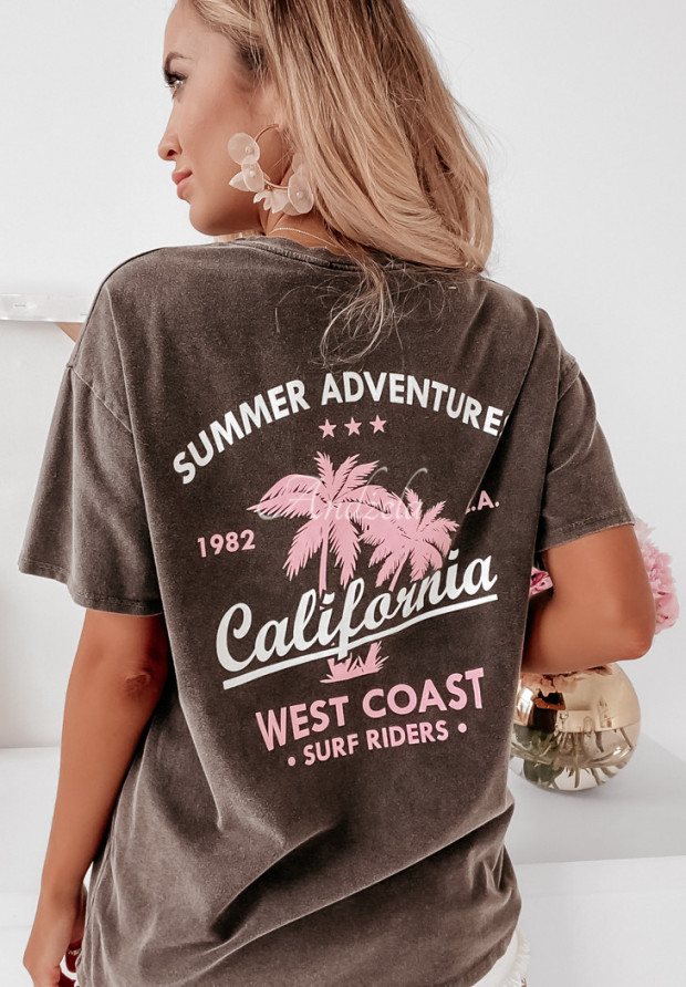 T-Shirt mit Aufdruck California II Dunklesgrau