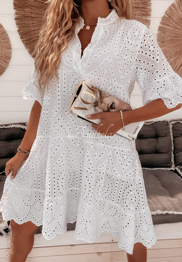 Durchbrochenes Kleid Tennessee Weiß