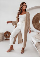 Długi ozdobnie pleciony kardigan Giulio złoty